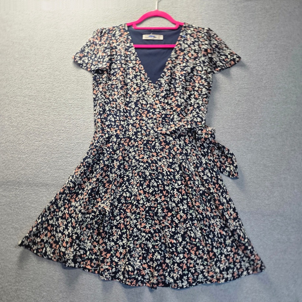Abercrombie & Fitch Floral Wrap Dress Womens S Fit Flare Tie Waist Ditsy Mini